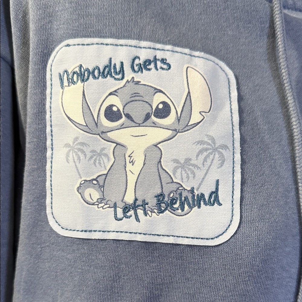 Disney Dusty Blue Stitch Patch Zip-Up Teddy Jacket - Picture 3 of 10